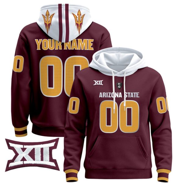 Arizona State Sun Devils 2024 Custom Pullover Stitched Hoodie - Maroon