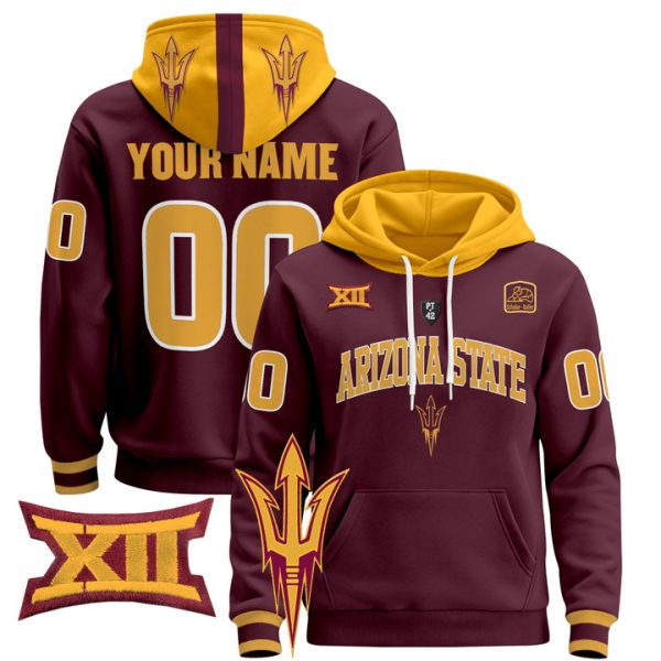 Arizona State Sun Devils 2024 Custom Pullover Stitched Hoodie - Maroon