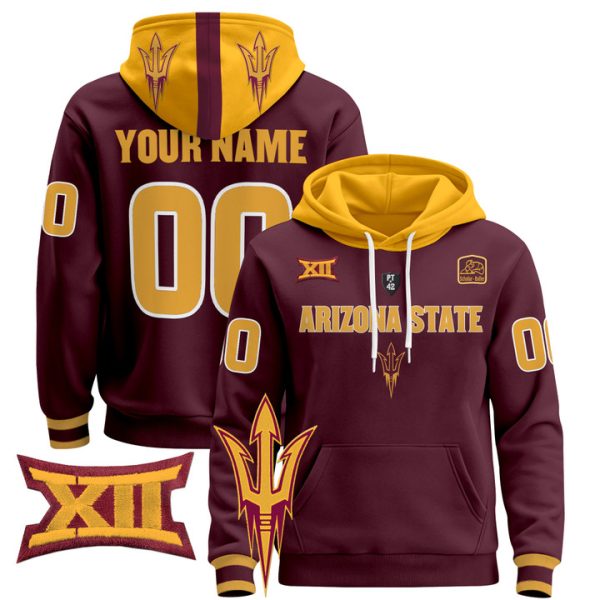 Arizona State Sun Devils 2024 Custom Pullover Stitched Hoodie - Maroon