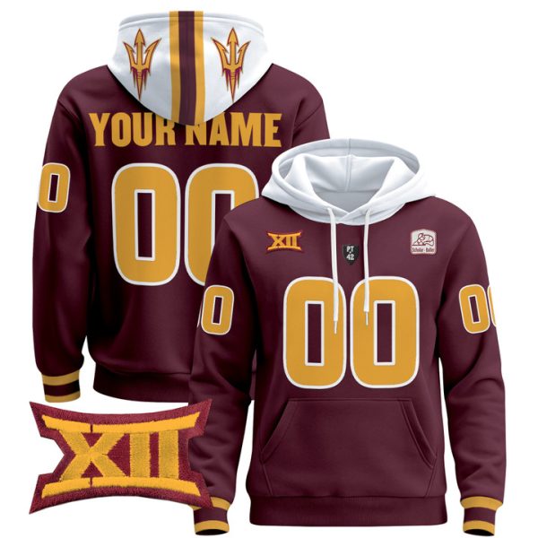 Arizona State Sun Devils 2024 Custom Pullover Stitched Hoodie - Maroon