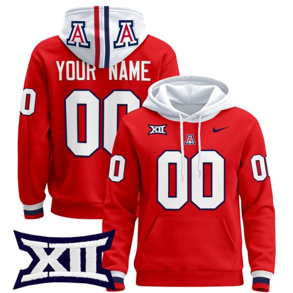 Arizona Wildcats 2024 Custom Pullover Stitched Hoodie - Red