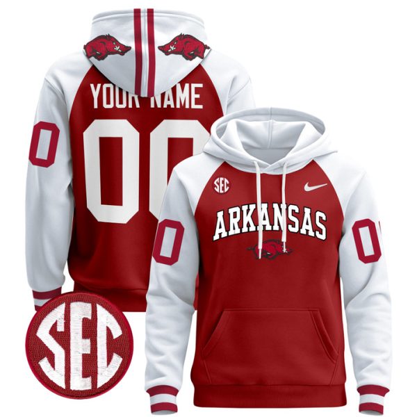 Arkansas Razorbacks 2024 Custom Pullover Stitched Hoodie - Cardinal Alternate