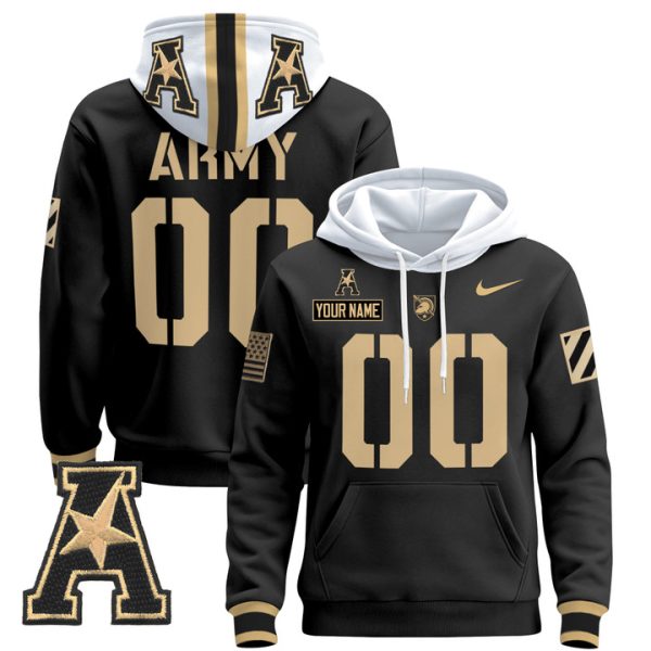 Army Black Knights 2024 Custom Pullover Stitched Hoodie - Black