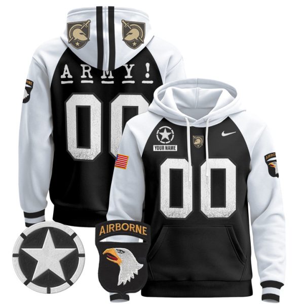 Army Black Knights 2024 Custom Pullover Stitched Hoodie - Stitched Black Alternate