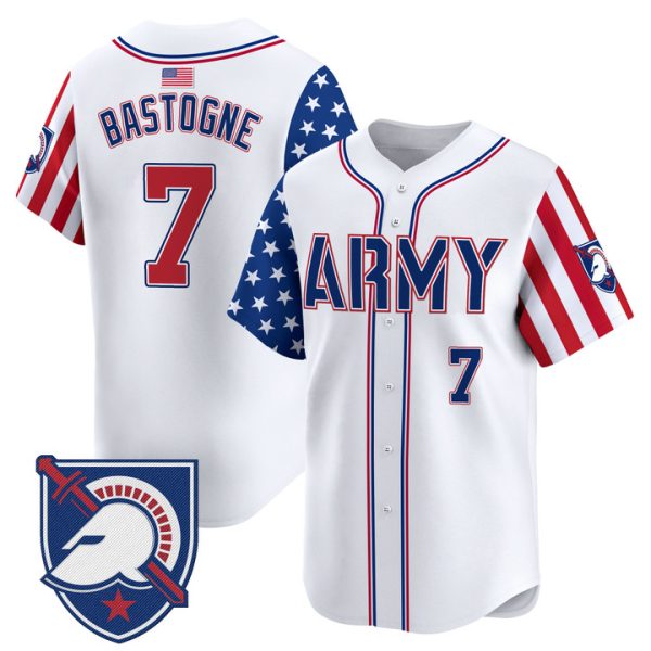 Army Black Knights 2025 Independence Day Vapor Premier Limited Jersey Stitched White #7 Bastogne