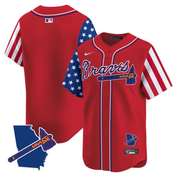 Atlanta Braves 2025 Independence Day Vapor Premier Limited Jersey Stitched Red Team