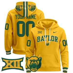 Baylor Bears 2024 Custom Pullover Stitched Hoodie - Gold