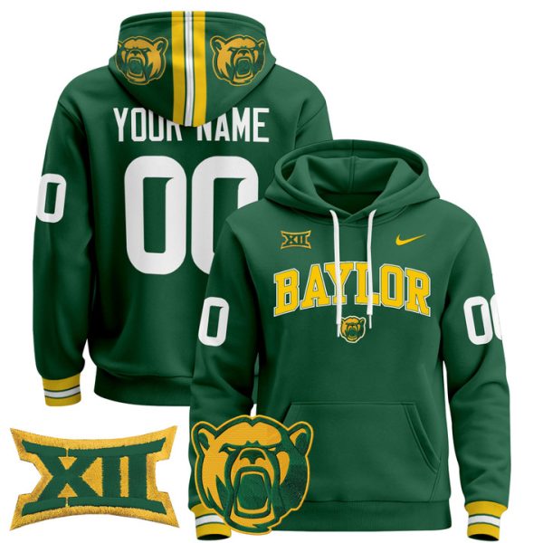 Baylor Bears 2024 Custom Pullover Stitched Hoodie - Green