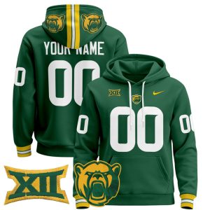 Baylor Bears 2024 Custom Pullover Stitched Hoodie - Green