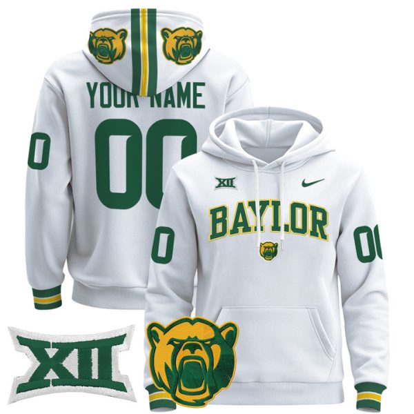 Baylor Bears 2024 Custom Pullover Stitched Hoodie - White