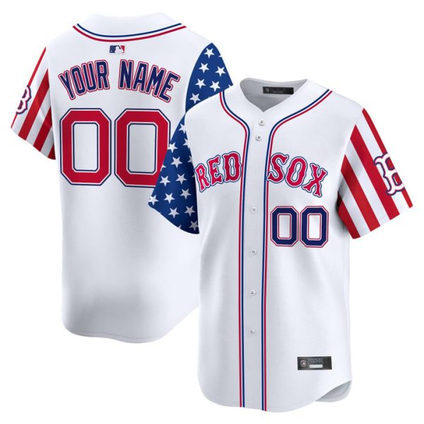 Boston Red Sox 2025 Independence Day Vapor Premier Limited Custom Jersey Stitched White
