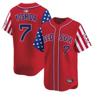 Boston Red Sox 2025 Independence Day Vapor Premier Limited Jersey Stitched Red Masataka Yoshida