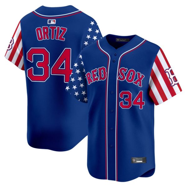 Boston Red Sox 2025 Independence Day Vapor Premier Limited Jersey Stitched Royal David Ortiz