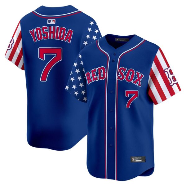 Boston Red Sox 2025 Independence Day Vapor Premier Limited Jersey Stitched Royal Masataka Yoshida