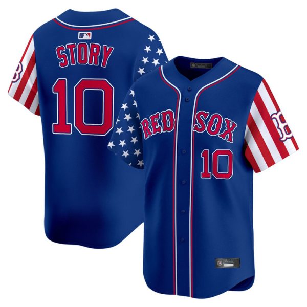 Boston Red Sox 2025 Independence Day Vapor Premier Limited Jersey Stitched Royal Trevor Story