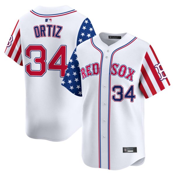 Boston Red Sox 2025 Independence Day Vapor Premier Limited Jersey Stitched White David Ortiz