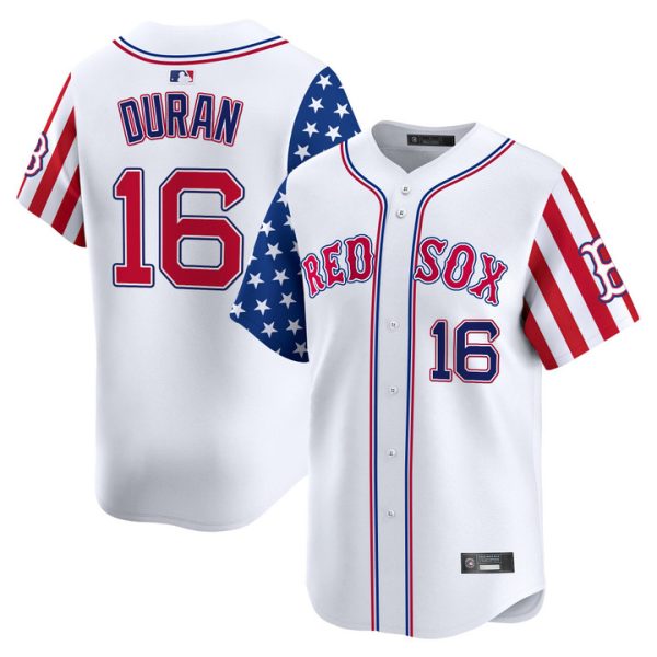Boston Red Sox 2025 Independence Day Vapor Premier Limited Jersey Stitched White Jarren Duran