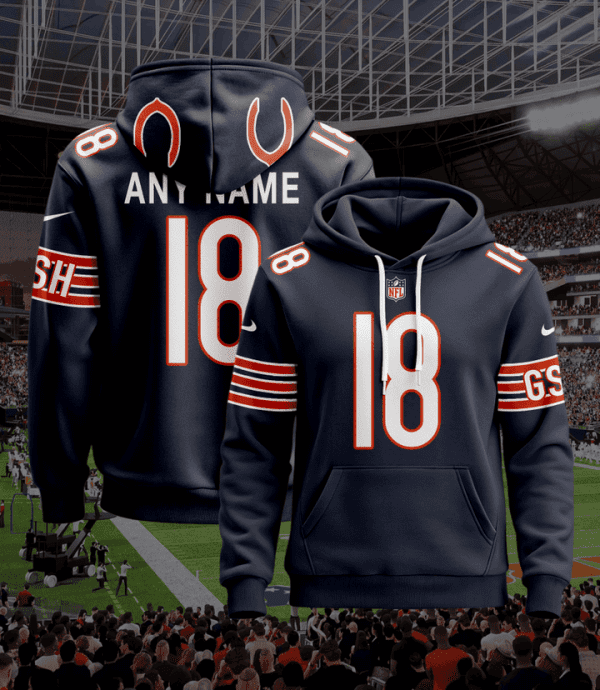 Chicago Bears Pullover Custom Stitched Hoodie - Black