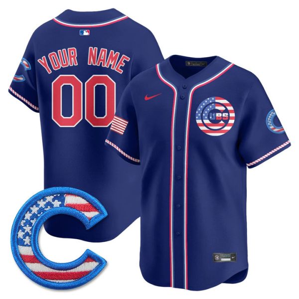 Chicago Cubs 2025 Fourth of July Vapor Premier Limited Custom Jersey Stitched Royal