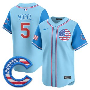 Chicago Cubs 2025 Fourth of July Vapor Premier Limited Jersey Stitched Light Blue Alternate Christopher Morel