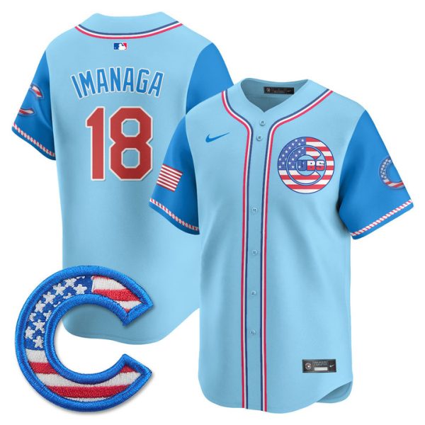 Chicago Cubs 2025 Fourth of July Vapor Premier Limited Jersey Stitched Light Blue Alternate Imanaga Shota