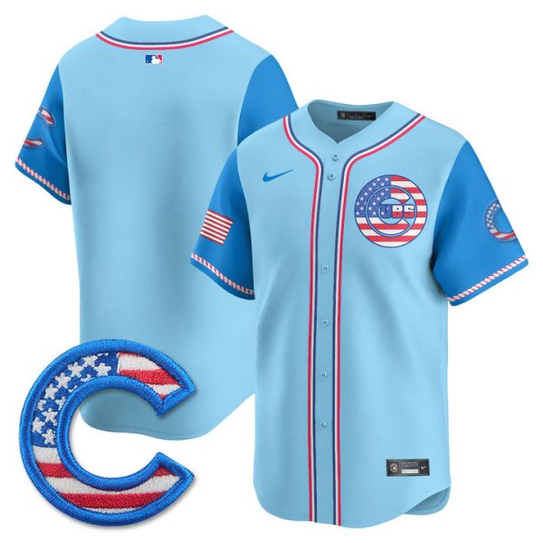 Chicago Cubs 2025 Fourth of July Vapor Premier Limited Jersey Stitched Light Blue Alternate Team