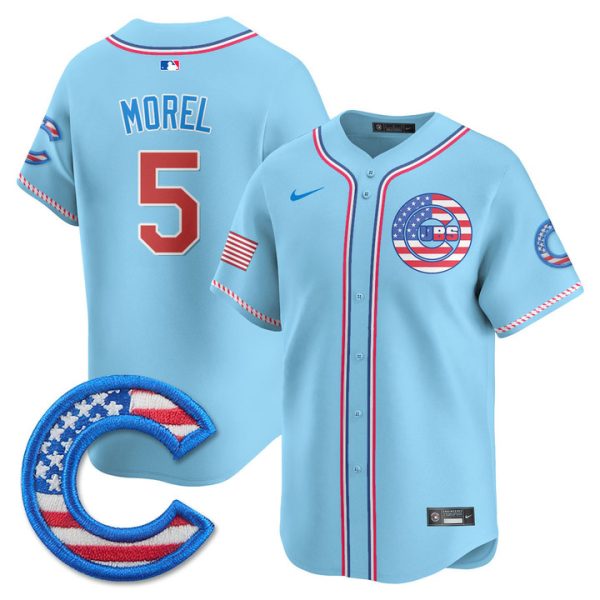 Chicago Cubs 2025 Fourth of July Vapor Premier Limited Jersey Stitched Light Blue Christopher Morel