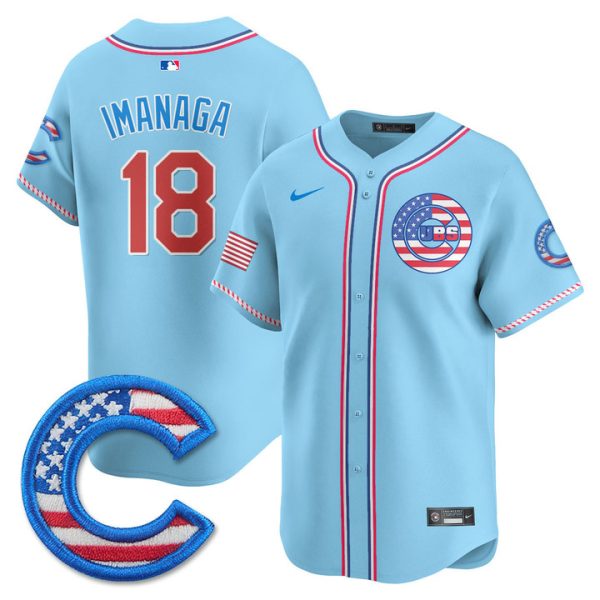 Chicago Cubs 2025 Fourth of July Vapor Premier Limited Jersey Stitched Light Blue Imanaga Shota
