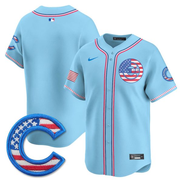 Chicago Cubs 2025 Fourth of July Vapor Premier Limited Jersey Stitched Light Blue Team