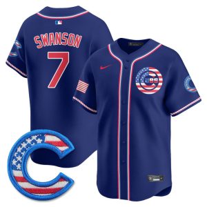 Chicago Cubs 2025 Fourth of July Vapor Premier Limited Jersey Stitched Royal Dansby Swanson