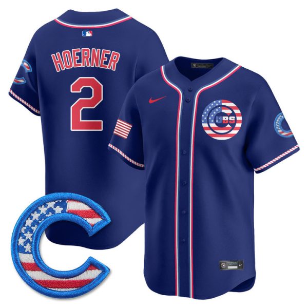 Chicago Cubs 2025 Fourth of July Vapor Premier Limited Jersey Stitched Royal Nico Hoerner