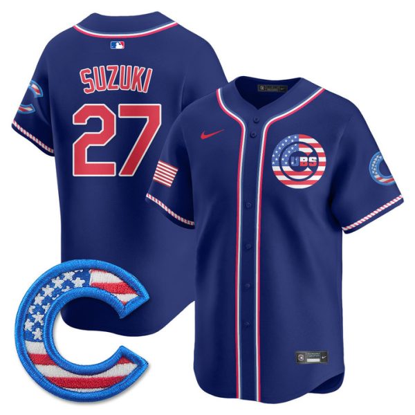 Chicago Cubs 2025 Fourth of July Vapor Premier Limited Jersey Stitched Royal Seiya Suzuki