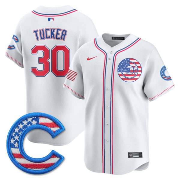 Chicago Cubs 2025 Fourth of July Vapor Premier Limited Jersey Stitched White Kyle Tucker