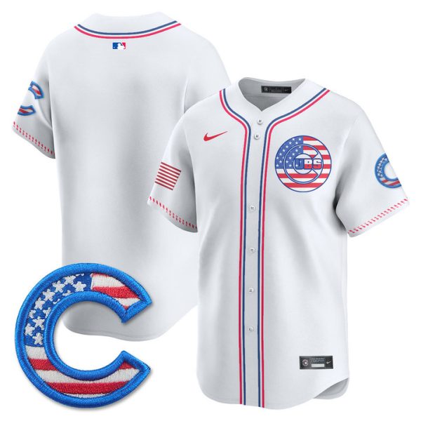 Chicago Cubs 2025 Fourth of July Vapor Premier Limited Jersey Stitched White Team