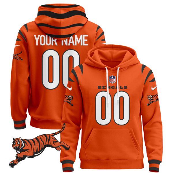 Cincinnati Bengals 2024 Custom Pullover Stitched Hoodie - Orange