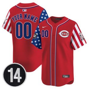 Cincinnati Reds 2025 Independence Day Vapor Premier Limited Custom Jersey - Pete Rose Patch Stitched Red