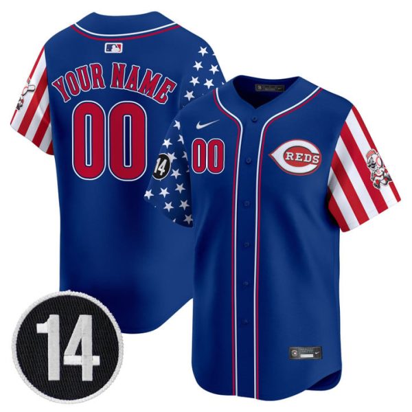 Cincinnati Reds 2025 Independence Day Vapor Premier Limited Custom Jersey - Pete Rose Patch Stitched Royal