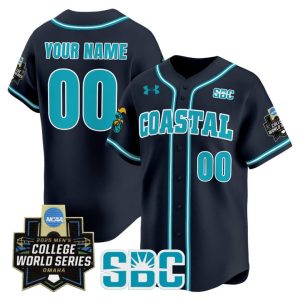 Coastal Carolina Chanticleers 2025 World Series Vapor Premier Limited Custom Jersey Stitched Navy