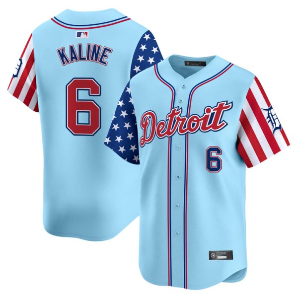 Detroit Tigers 2025 Independence Day Vapor Premier Limited Jersey Stitched Blue Al Kaline