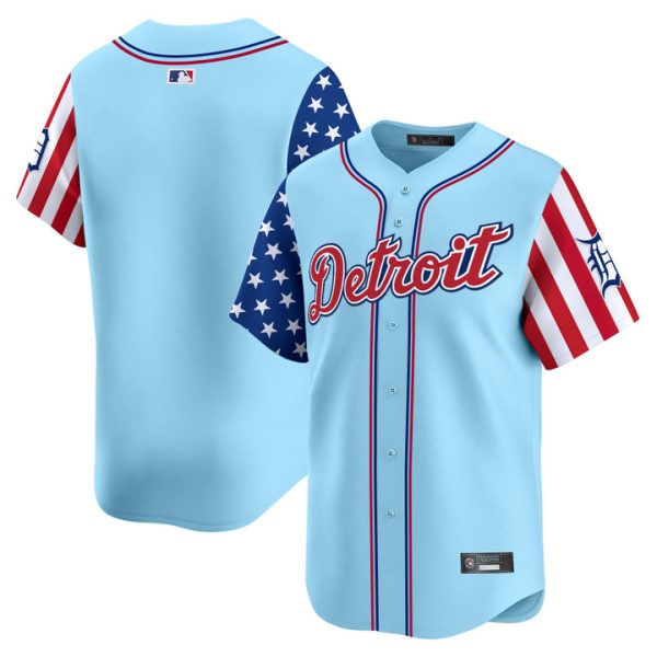 Detroit Tigers 2025 Independence Day Vapor Premier Limited Jersey Stitched Blue Team