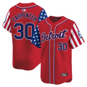 Detroit Tigers 2025 Independence Day Vapor Premier Limited Jersey Stitched Red Kerry Carpenter