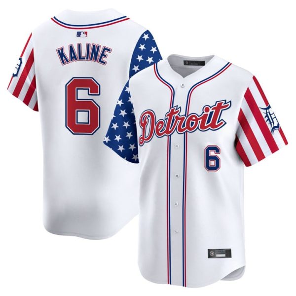 Detroit Tigers 2025 Independence Day Vapor Premier Limited Jersey Stitched White Al Kaline