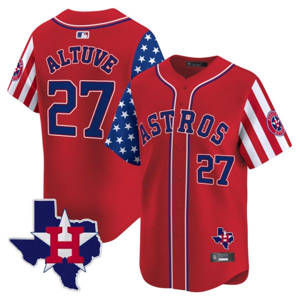 Houston Astros 2025 Independence Day Vapor Premier Limited Jersey Stitched Red Jose Altuve