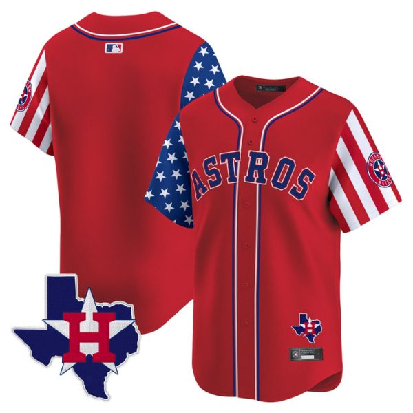 Houston Astros 2025 Independence Day Vapor Premier Limited Jersey Stitched Red Team