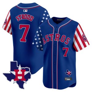 Houston Astros 2025 Independence Day Vapor Premier Limited Jersey Stitched Royal CJ Stroud