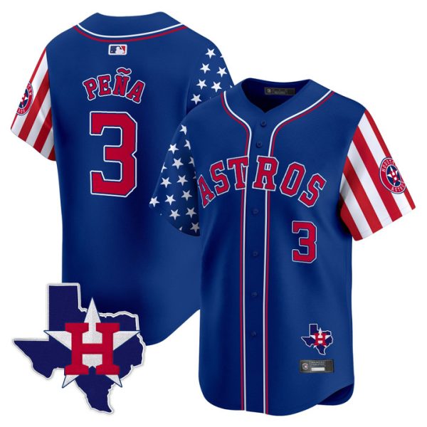 Houston Astros 2025 Independence Day Vapor Premier Limited Jersey Stitched Royal Jeremy Pena