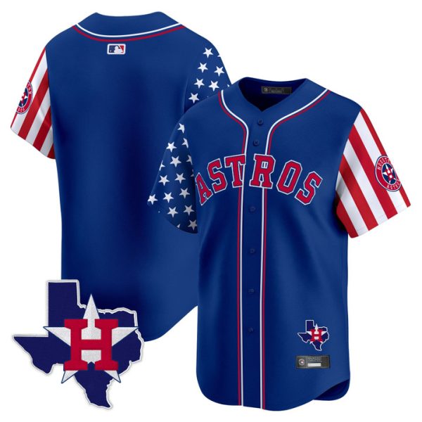 Houston Astros 2025 Independence Day Vapor Premier Limited Jersey Stitched Royal Team