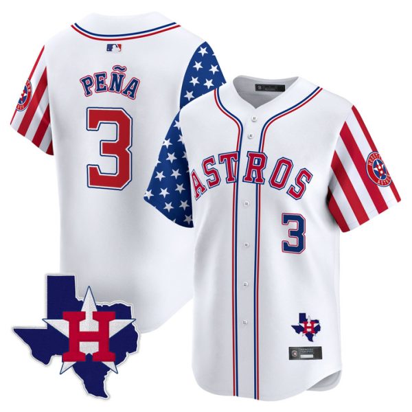 Houston Astros 2025 Independence Day Vapor Premier Limited Jersey Stitched White Jeremy Pena