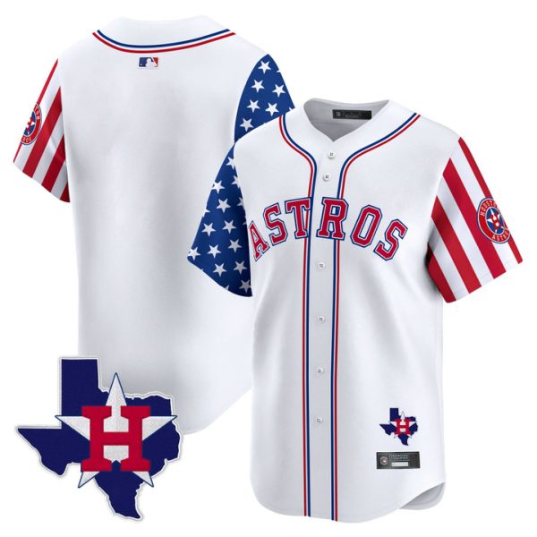 Houston Astros 2025 Independence Day Vapor Premier Limited Jersey Stitched White Team