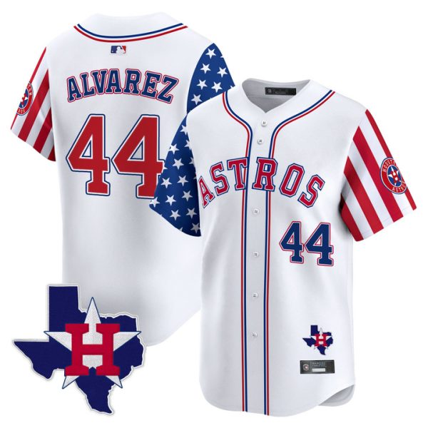 Houston Astros 2025 Independence Day Vapor Premier Limited Jersey Stitched White Yordan Alvarez